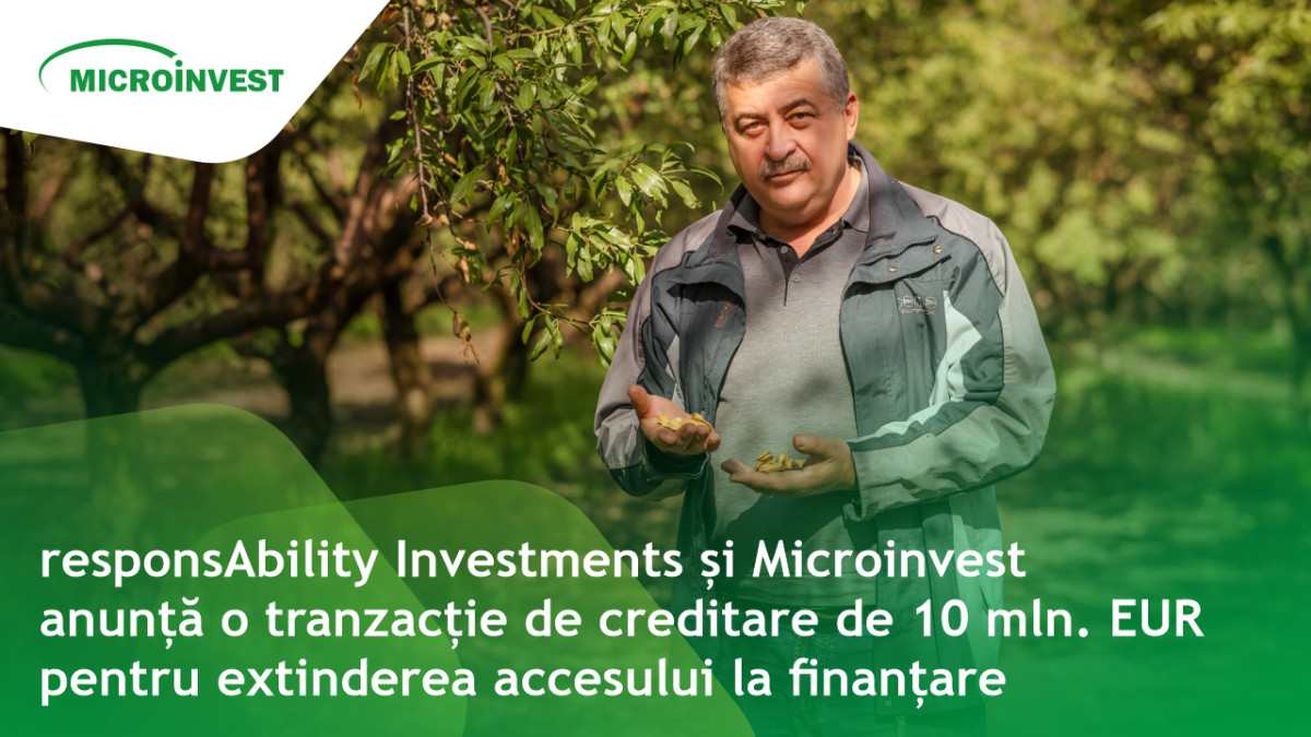 responsAbility Investments și Microinvest anunță o tranzacție de creditare de 10 mln. EUR pentru extinderea accesului la finanțare
