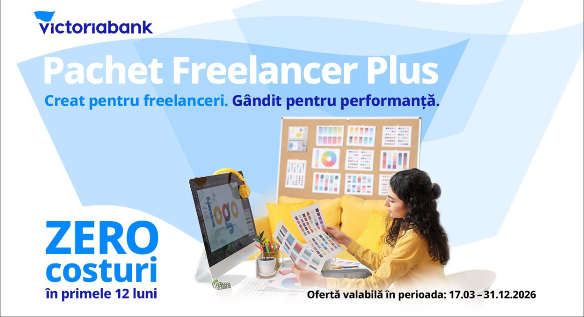 Victoriabank oferă un an de servicii bancare gratuite pentru freelanceri