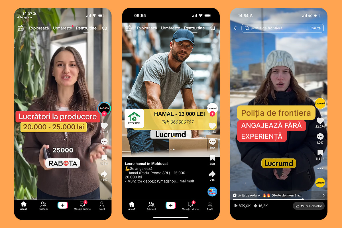 Anunțuri, care captează priviri: aproape 10 mln de vizualizări ale JobStories pe Lucru.md