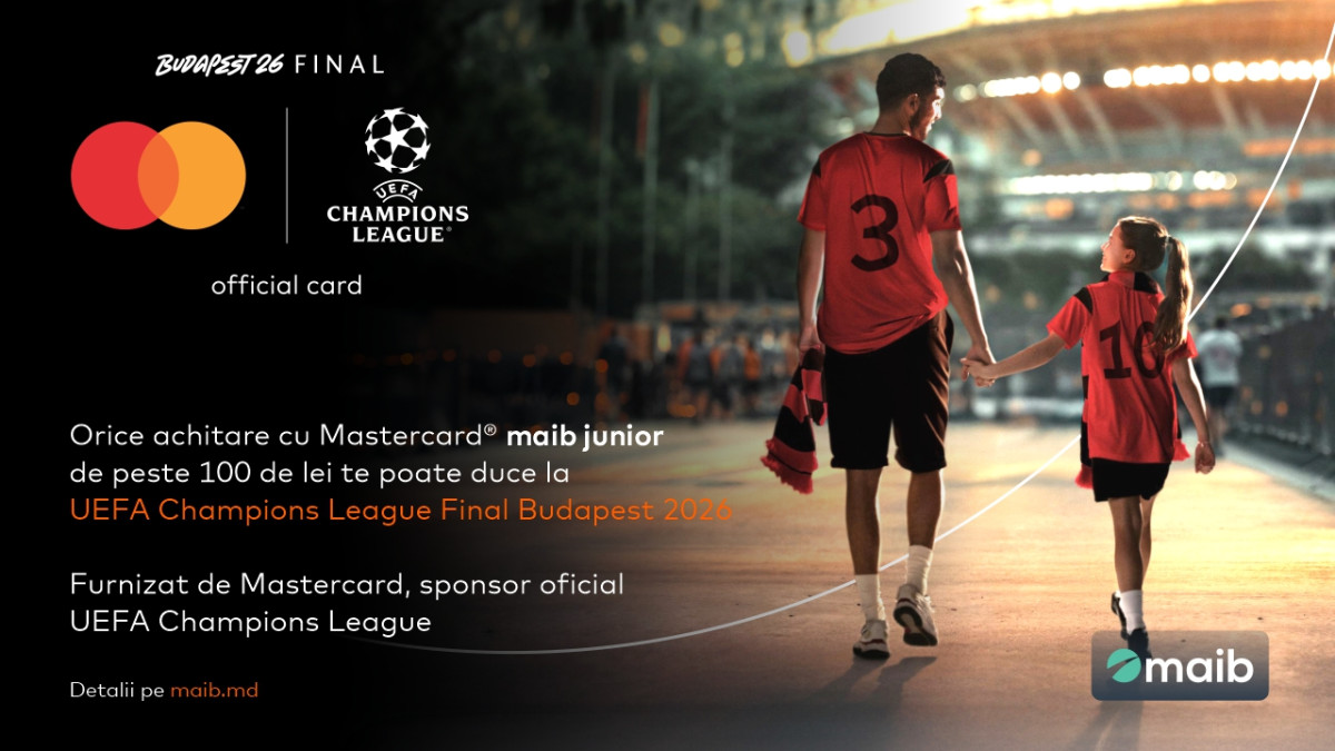 Cu maib și Mastercard copilul tău poate ajunge pe teren la finala UEFA Champions League Budapesta 2026